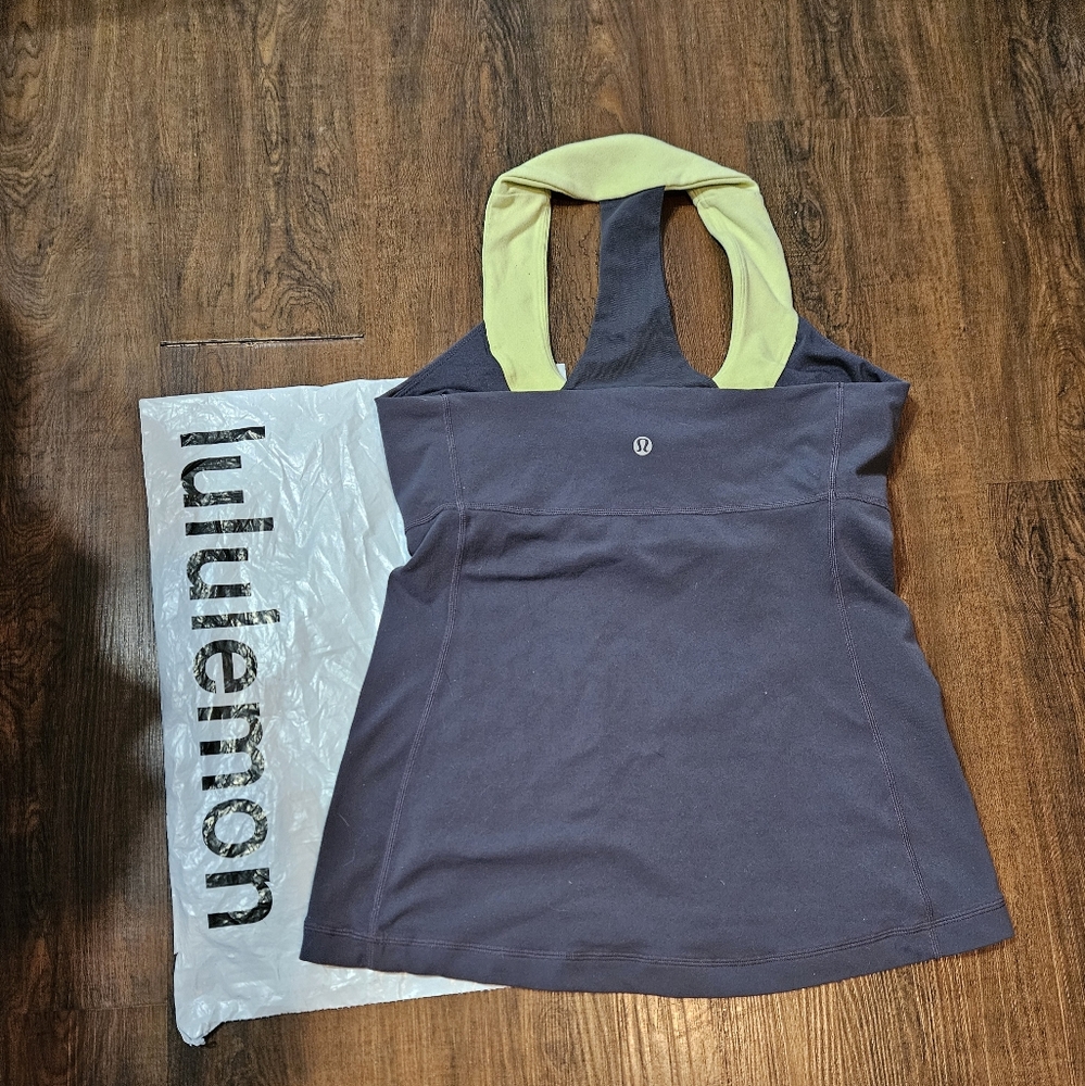 Lululemon Black and Yellow Tank Top